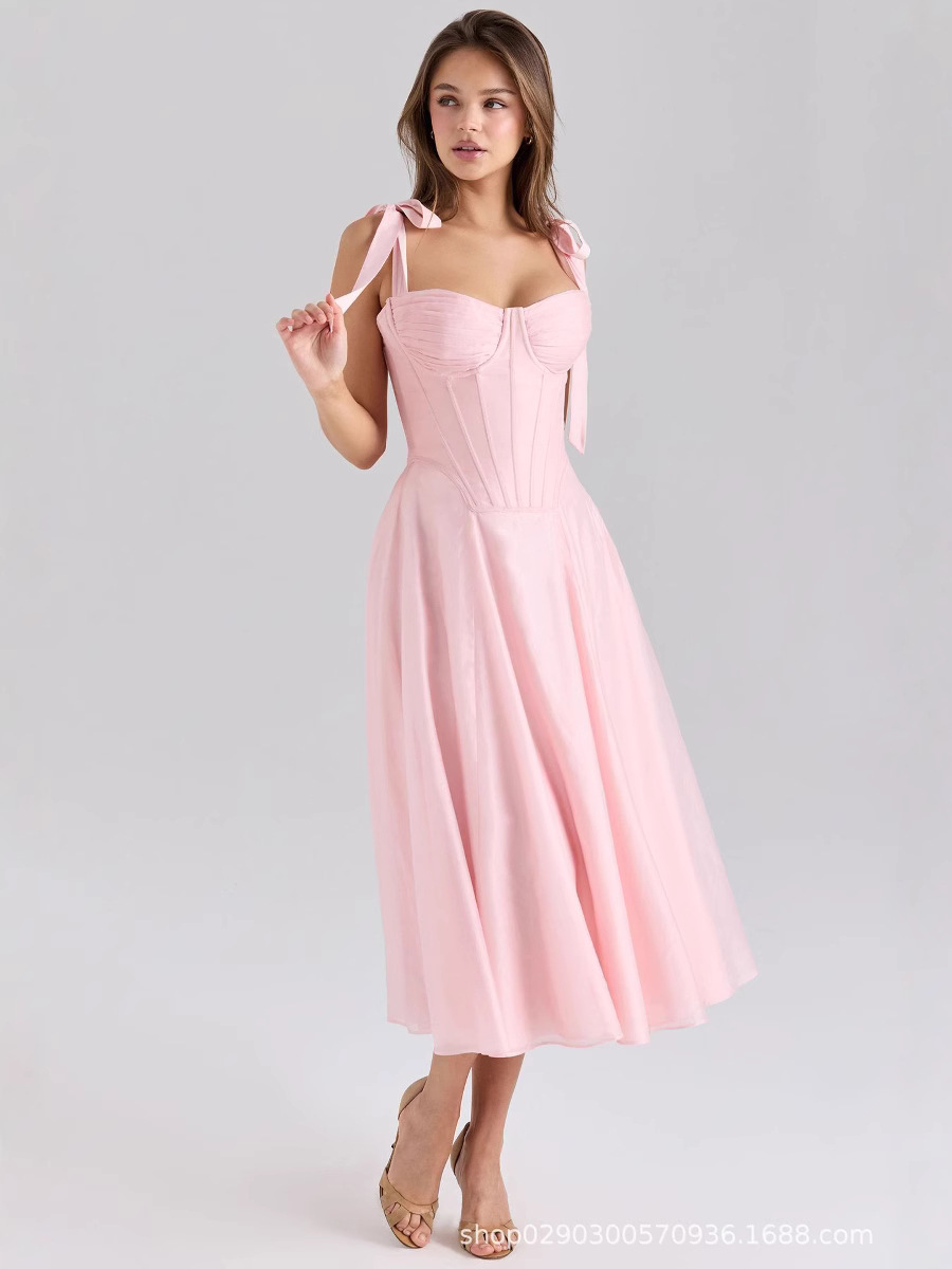 Women'S Holiday Formal Wear - 섹시한 핑크 여성 댄스 파티 드레스