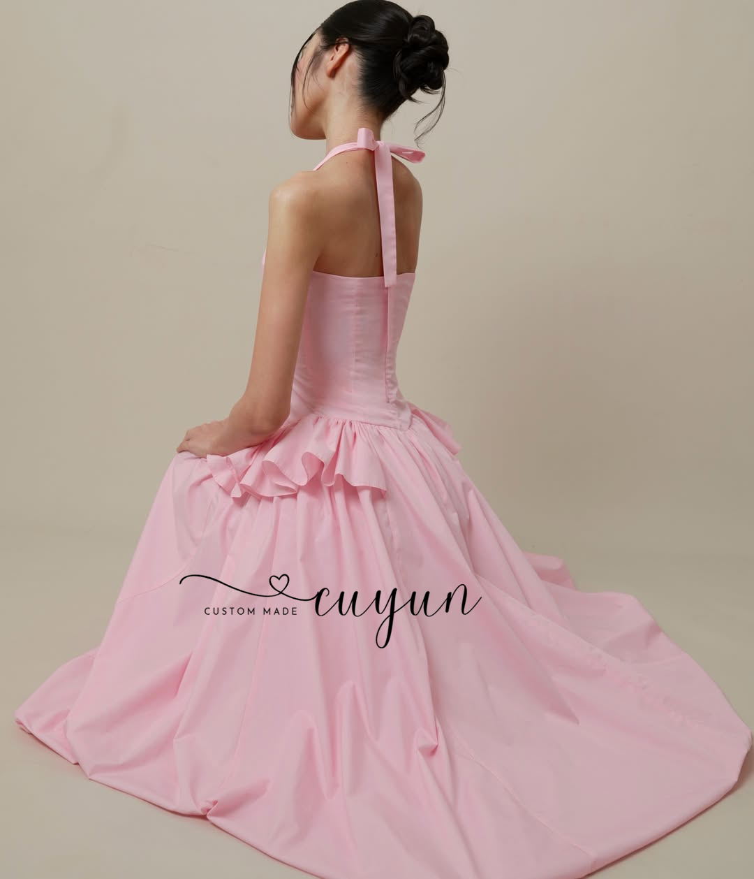 CUYUN 여성 맞춤 여름 휴가용 드레스, 홀터넥 A라 - Women'S Semi Formal Evening Wear 리뷰 및 가격
