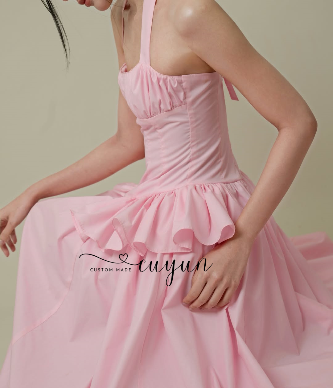 CUYUN 여성 맞춤 여름 휴가용 드레스, 홀터넥 A라 - Women'S Semi Formal Evening Wear 리뷰 및 가격