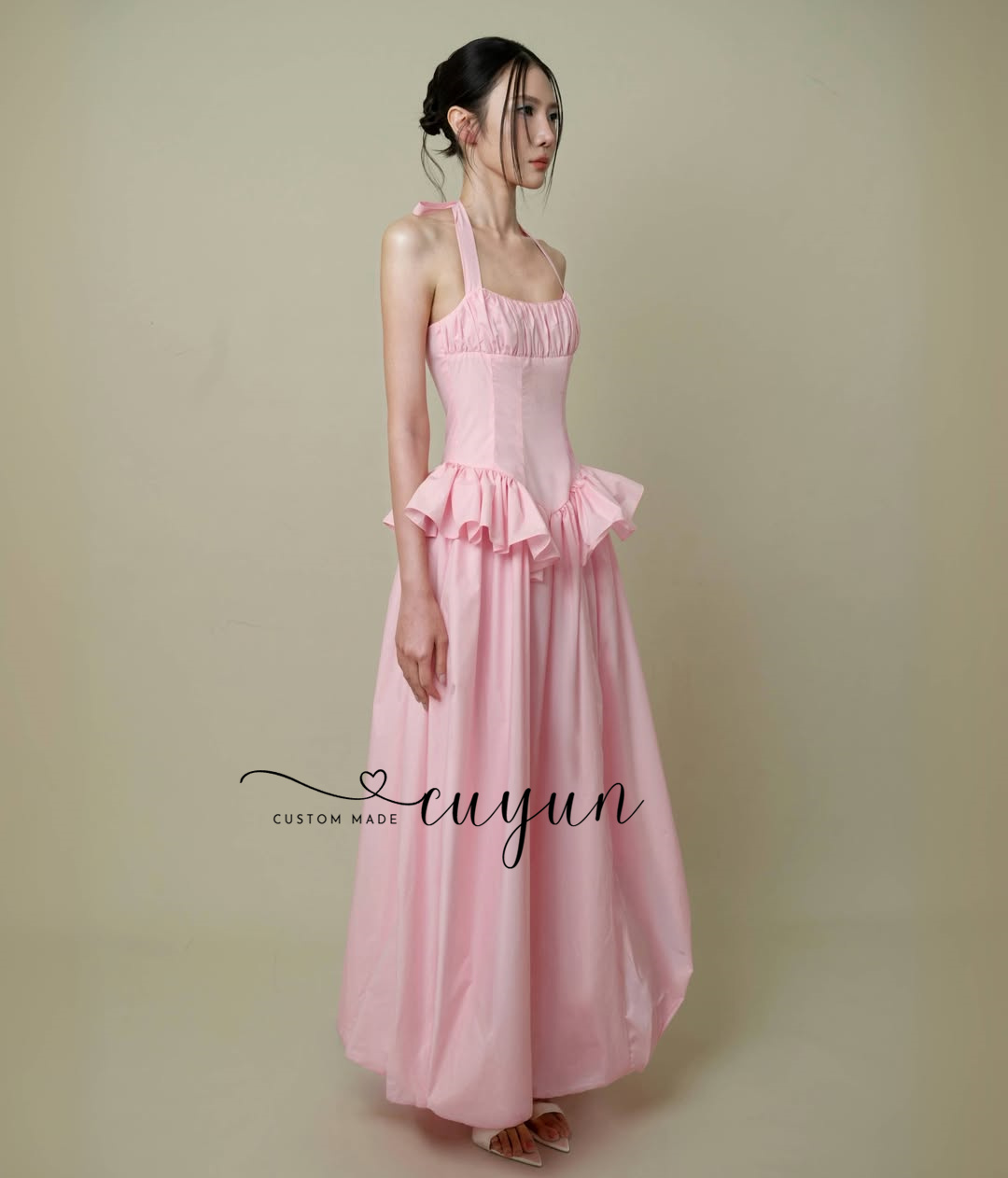 CUYUN 여성 맞춤 여름 휴가용 드레스, 홀터넥 A라 - Women'S Semi Formal Evening Wear 리뷰 및 가격