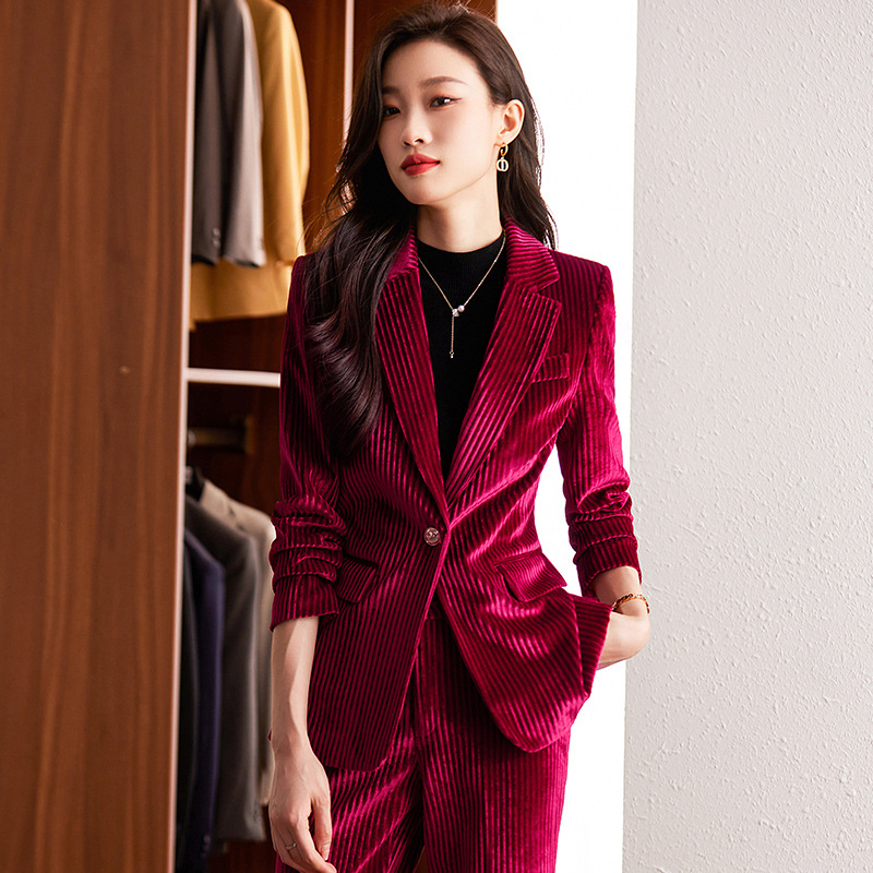 여성용 가을 겨울 벨벳 블레이저, 우아한 정장, 여신  - High End Women'S Formal Wear 리뷰 및 가격