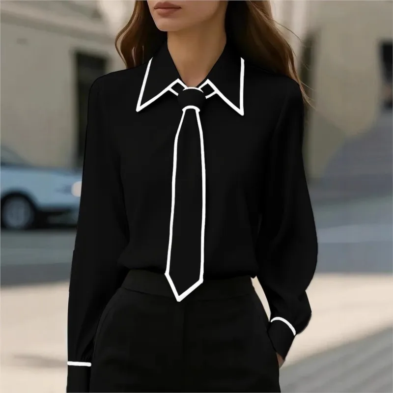 여성 블라우스 패션 셔츠 포멀 보타이 긴소매 배색 트림 - Women'S Formal Wear Suit 리뷰 및 가격