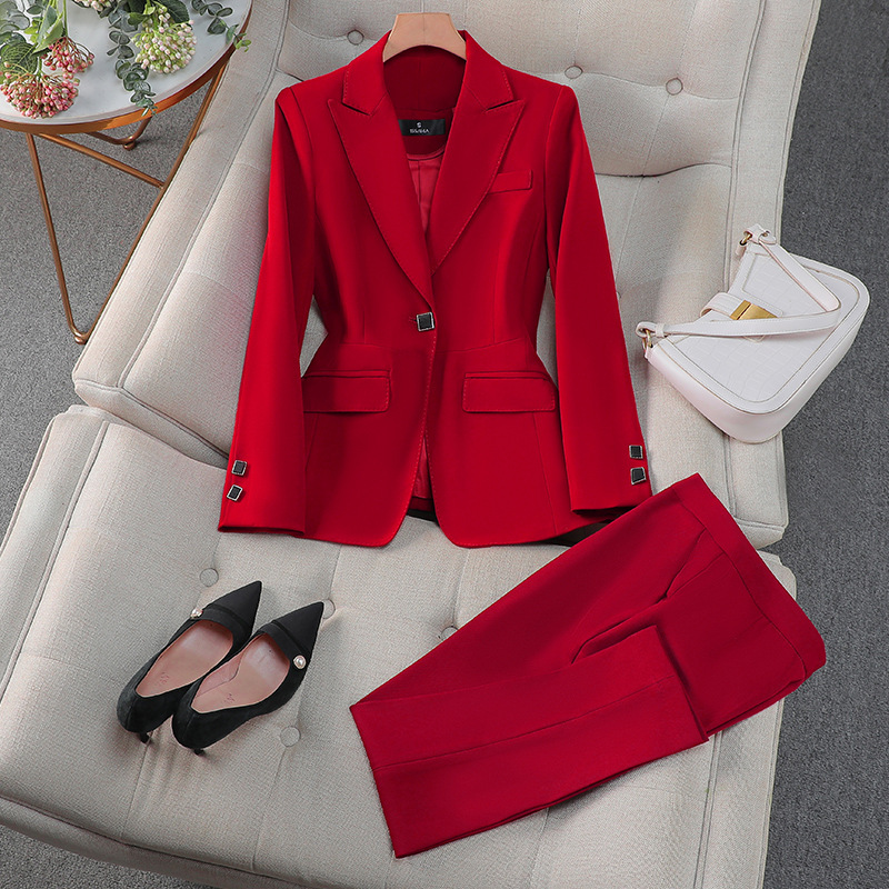 고급 전문 정장 여성 봄 가을 긴팔 블레이저와 바지 투 - High End Women'S Formal Wear 리뷰 및 가격