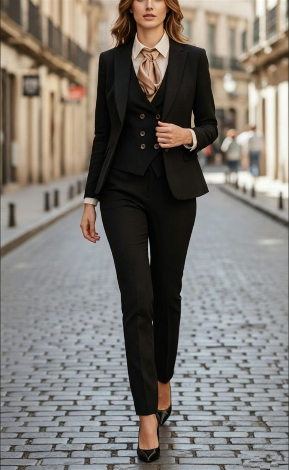 여성용 블랙 3피스 정장 세트 럭셔리 맞춤형 블레이저  - Women Formal Wear Vest 리뷰 및 가격