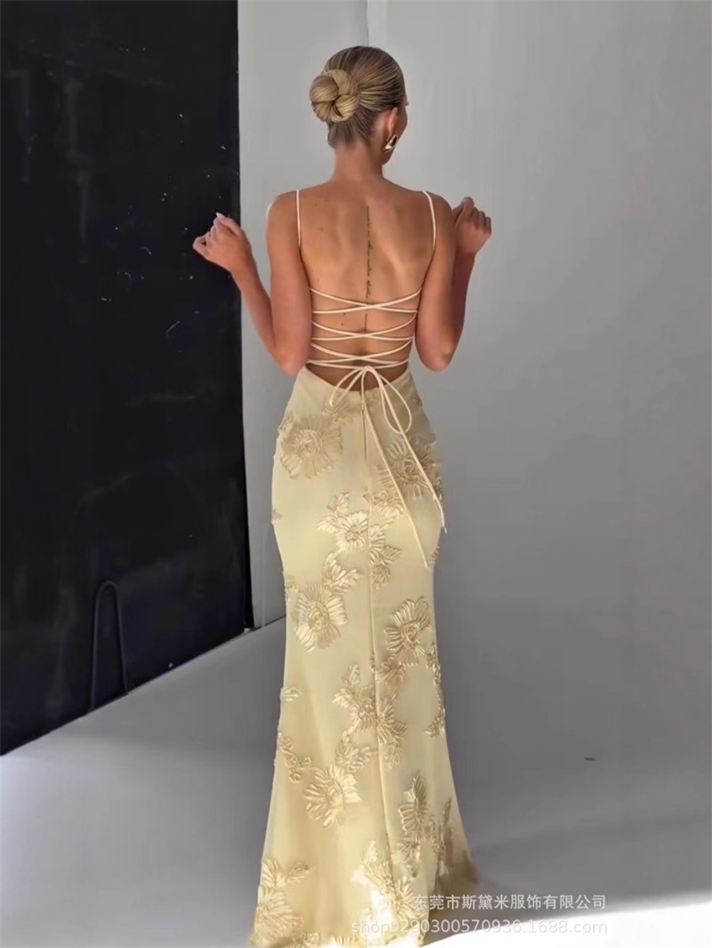 노란색 자수 여성 프롬 드레스 섹시 코르셋 민소매 블랙 - Women'S Holiday Formal Wear 리뷰 및 가격