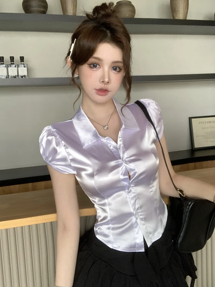여름 섹시 실크 셔츠 여성 2026 한국 패션 의류 반 - Silk Blouse Button 리뷰 및 가격