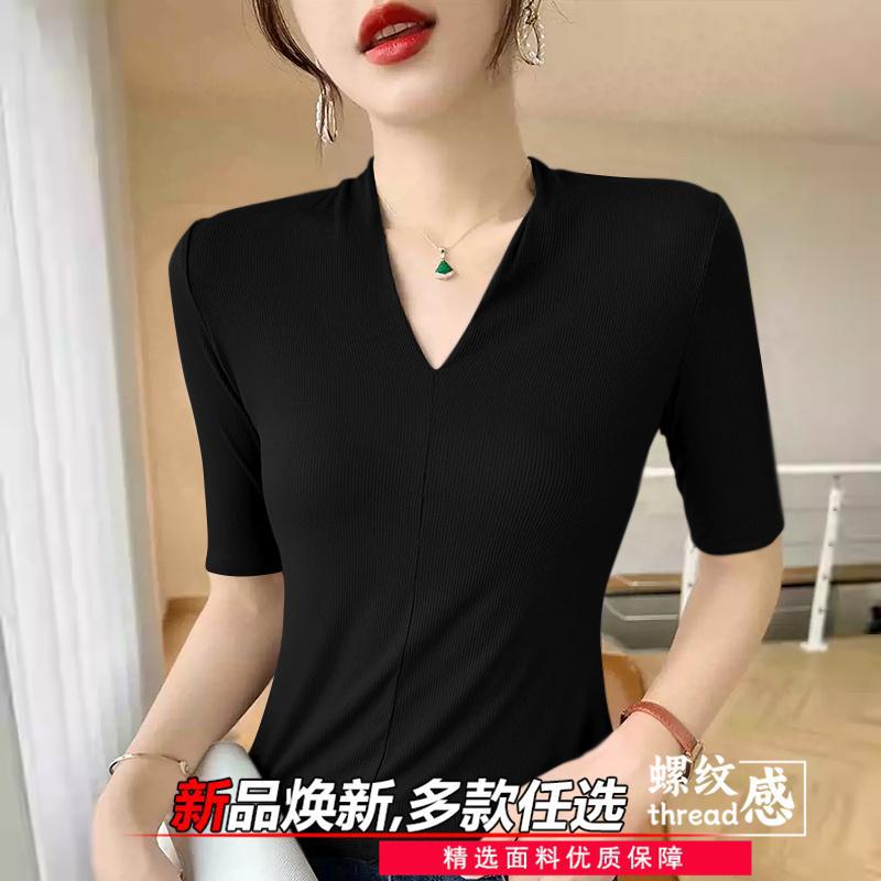 여성용 나이를 잊게 하는 티셔츠, 시원한 V넥 탑, 피 - Women'S Formal Evening Wear Tops 리뷰 및 가격