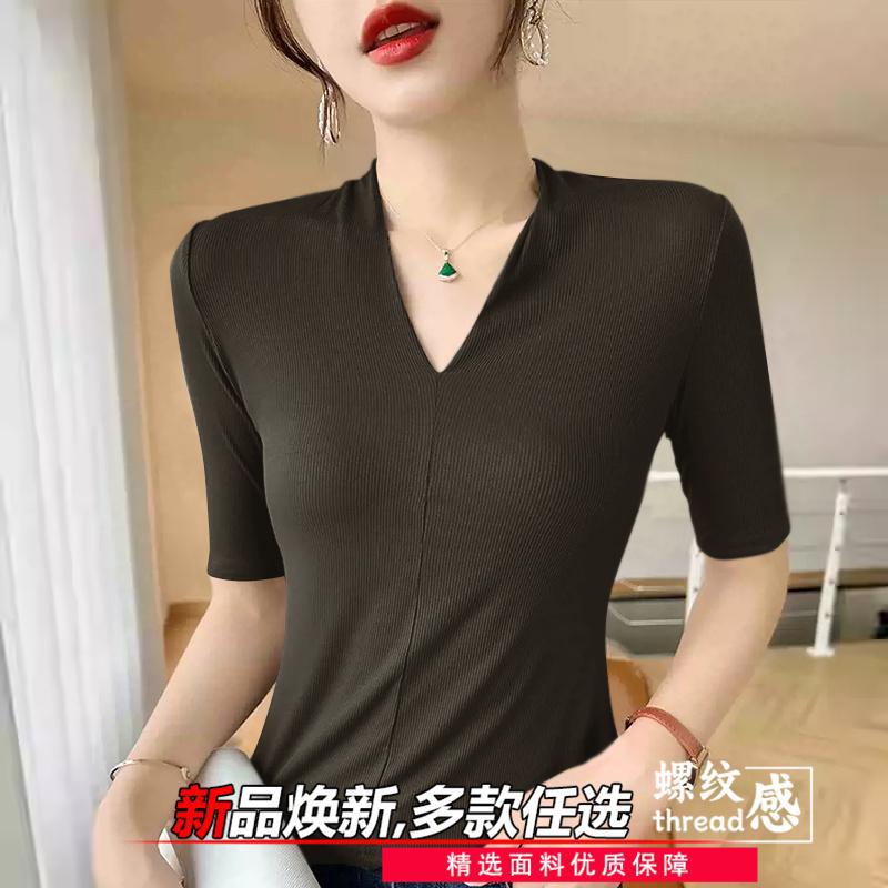 여성용 나이를 잊게 하는 티셔츠, 시원한 V넥 탑, 피 - Women'S Formal Evening Wear Tops 리뷰 및 가격