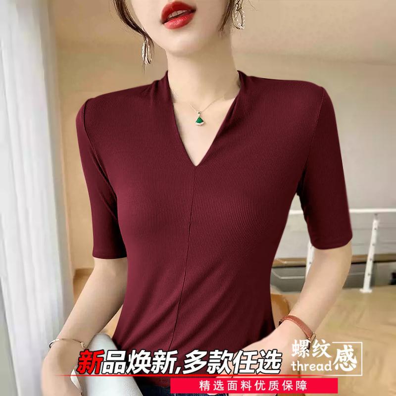 여성용 나이를 잊게 하는 티셔츠, 시원한 V넥 탑, 피 - Women'S Formal Evening Wear Tops 리뷰 및 가격