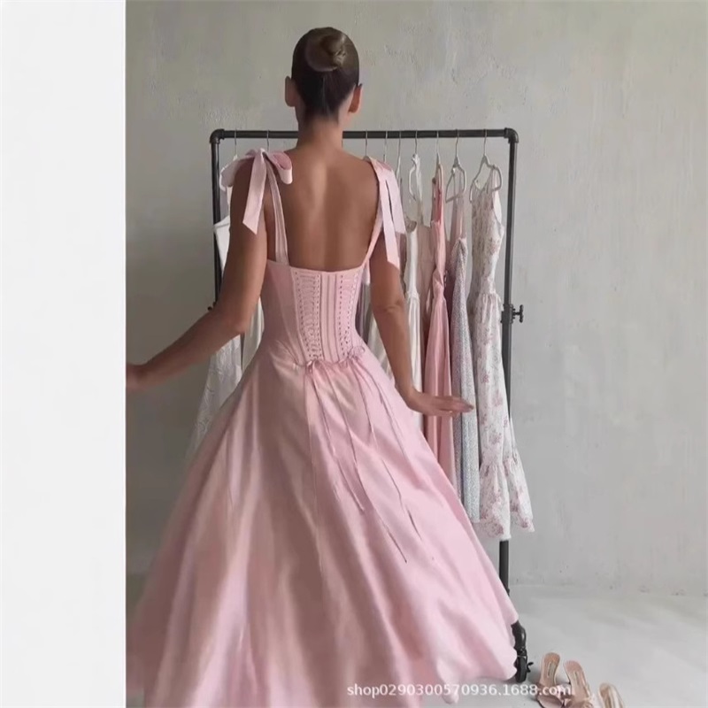 섹시한 핑크 여성 댄스 파티 드레스 민소매 스트랩 라인 - Women'S Holiday Formal Wear 리뷰 및 가격