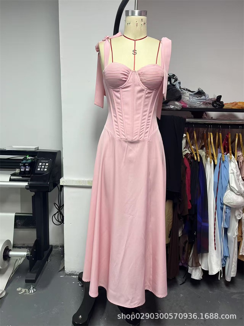 섹시한 핑크 여성 댄스 파티 드레스 민소매 스트랩 라인 - Women'S Holiday Formal Wear 리뷰 및 가격