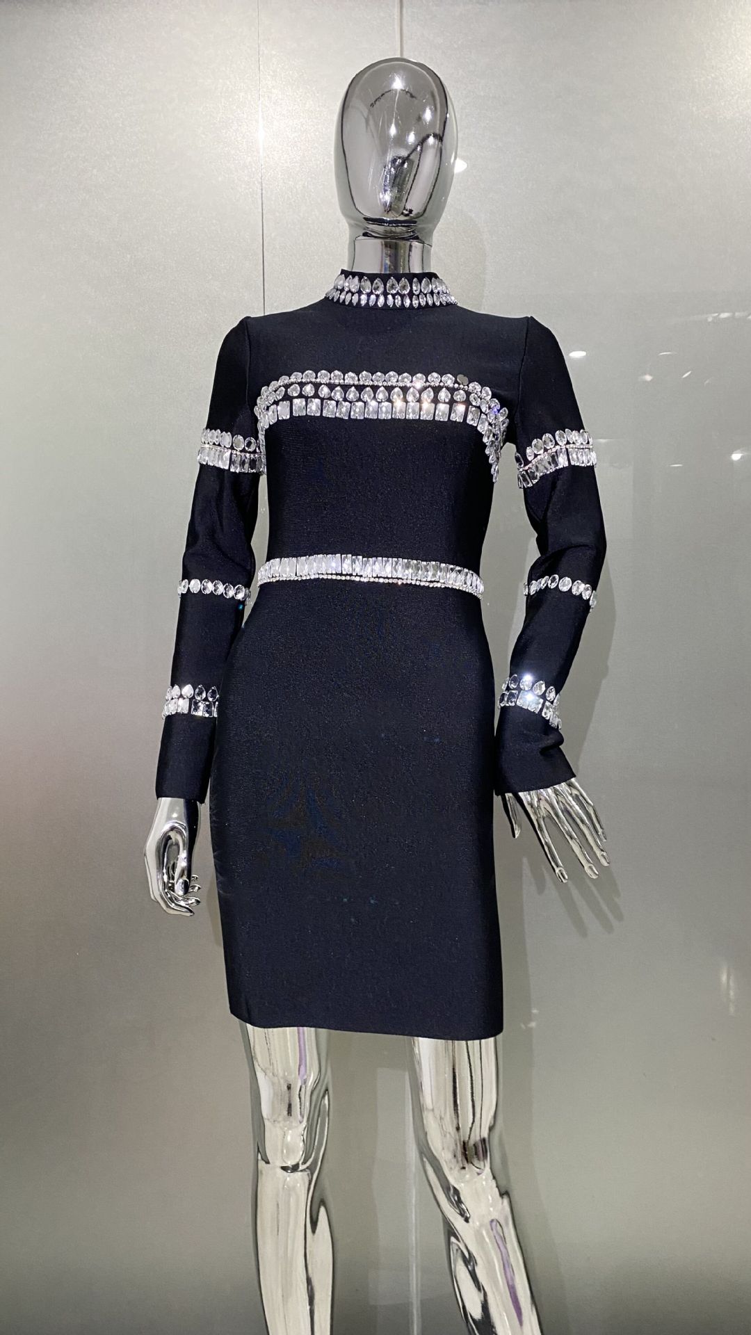 슈퍼 플래시 라인스톤 세미 터틀넥 블랙 드레스 샤오샹펑 - Women'S Semi Formal Evening Wear 리뷰 및 가격