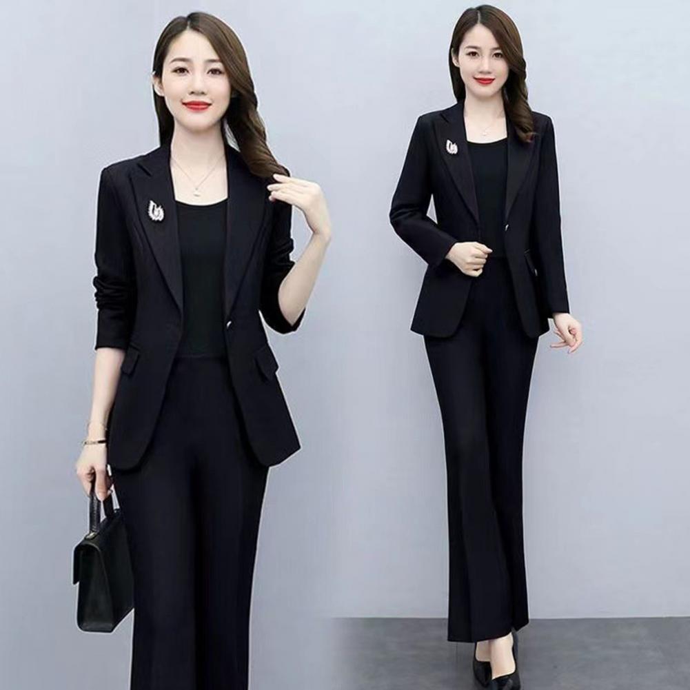 2피스/세트 여성 정장 코트 팬츠 세트 턴다운 칼라 긴 - Women'S Formal Wear Suit 리뷰 및 가격
