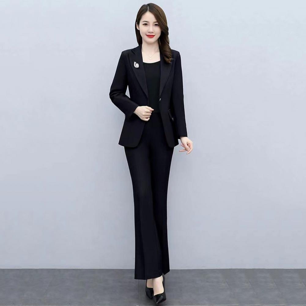 2피스/세트 여성 정장 코트 팬츠 세트 턴다운 칼라 긴 - Women'S Formal Wear Suit 리뷰 및 가격