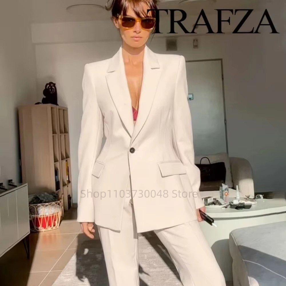 패션 오피스 여성 블레이저 및 바지 정장 세트, 화이트 - Women'S Formal Wear Suit 리뷰 및 가격