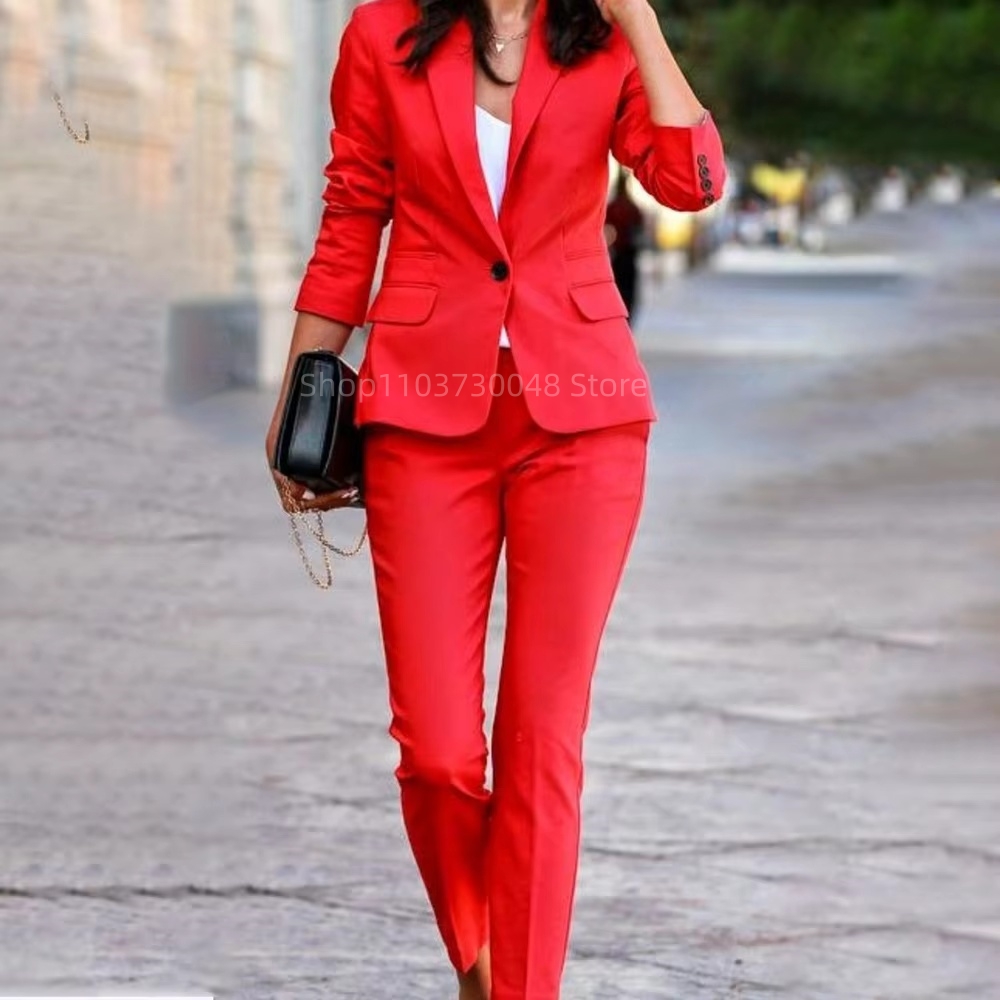 패션 오피스 여성 블레이저 및 바지 정장 세트, 화이트 - Women'S Formal Wear Suit 리뷰 및 가격