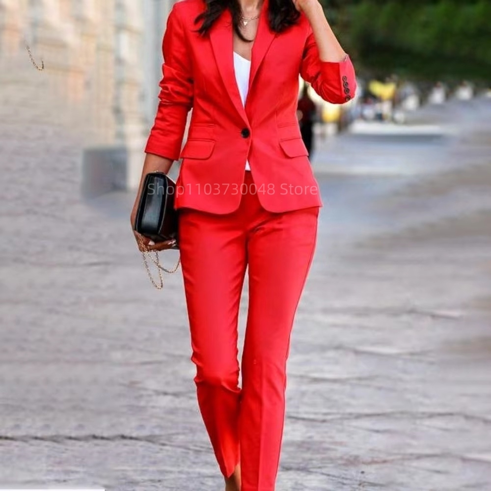 패션 오피스 여성 블레이저 및 바지 정장 세트, 화이트 - Women'S Formal Wear Suit 리뷰 및 가격